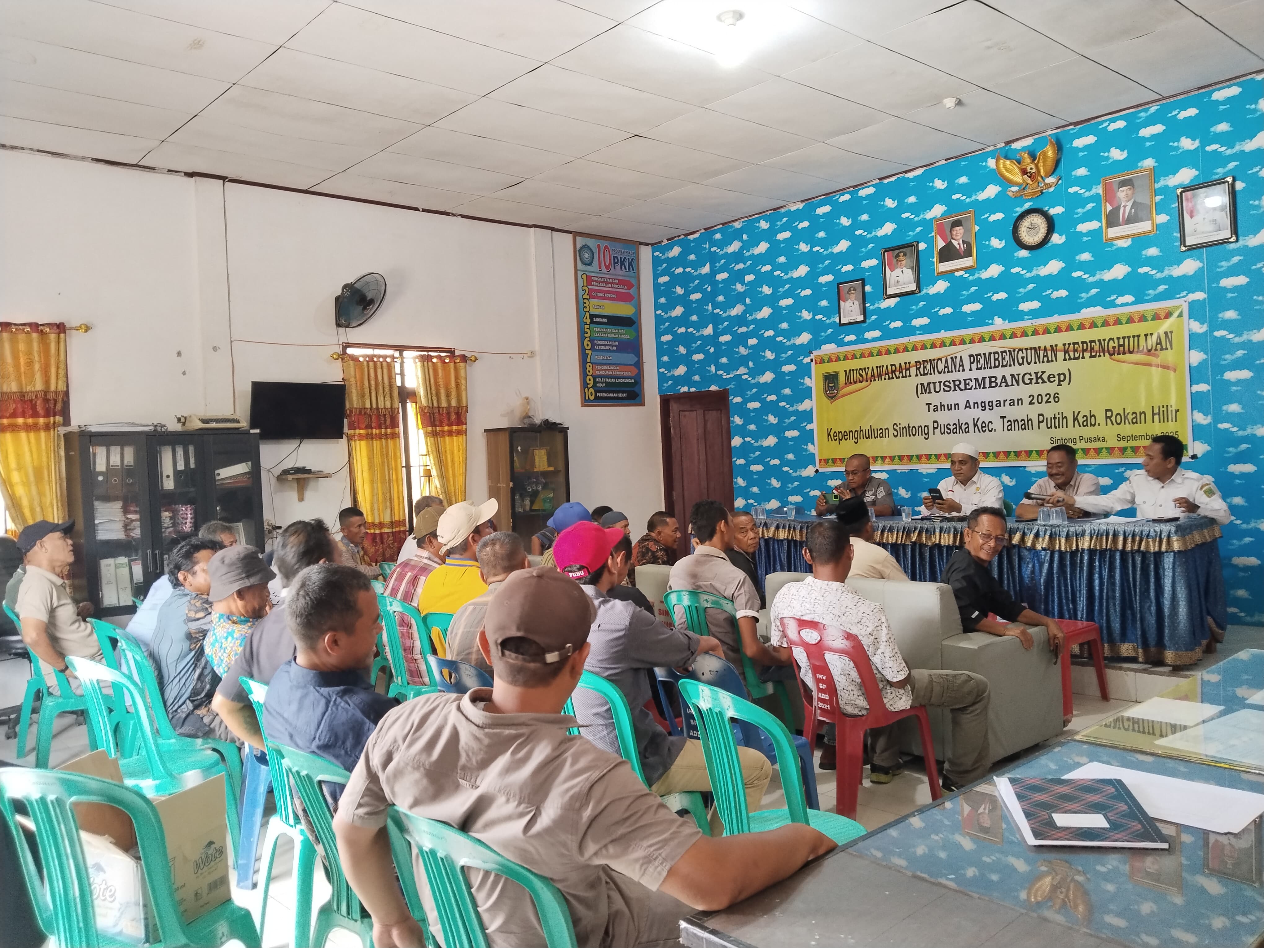Musyawarah rencana pembangunan kepenghuluan (MUSREMBANG Kep) tahun anggaran 2026.  Kepenghuluan Sintong pusaka,kec.tanah putih kab.rokan hilir!!